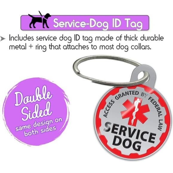 Service Dog Puppy Vest ID Tag 50 ADA Info Cards Harness Leash Collar Black SMALL - Picture 3 of 6